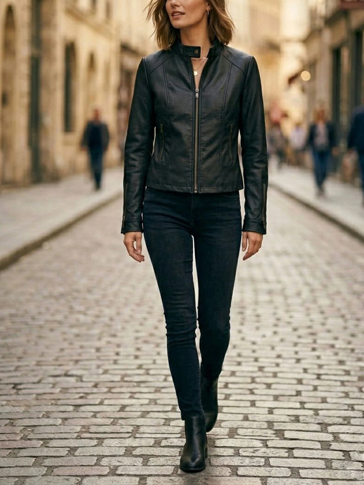veste de moto vegan racer noire