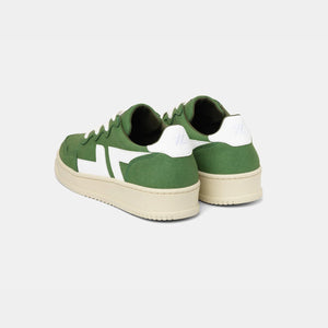 Vue arrière des baskets vertes ZETA B3, mettant en valeur le talon et les finitions de la chaussure.