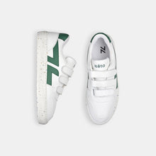 Load image into Gallery viewer, présentation vue de haut de la basket Velcro Vert de Zèta