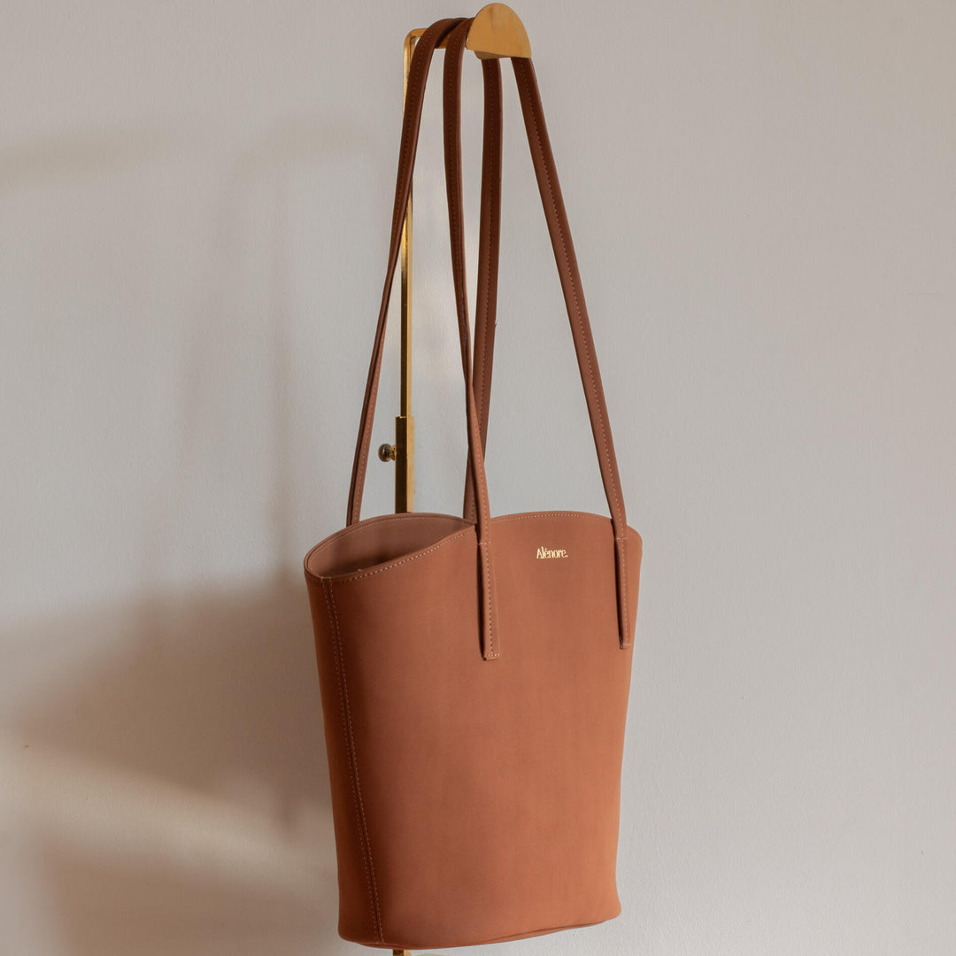 Grand sac en nubuck marron vegan