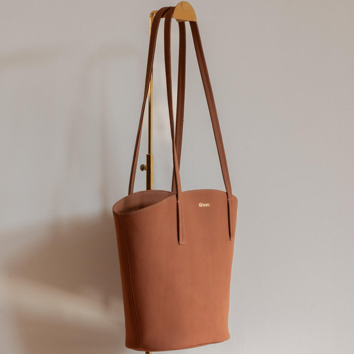 Grand sac en nubuck marron vegan