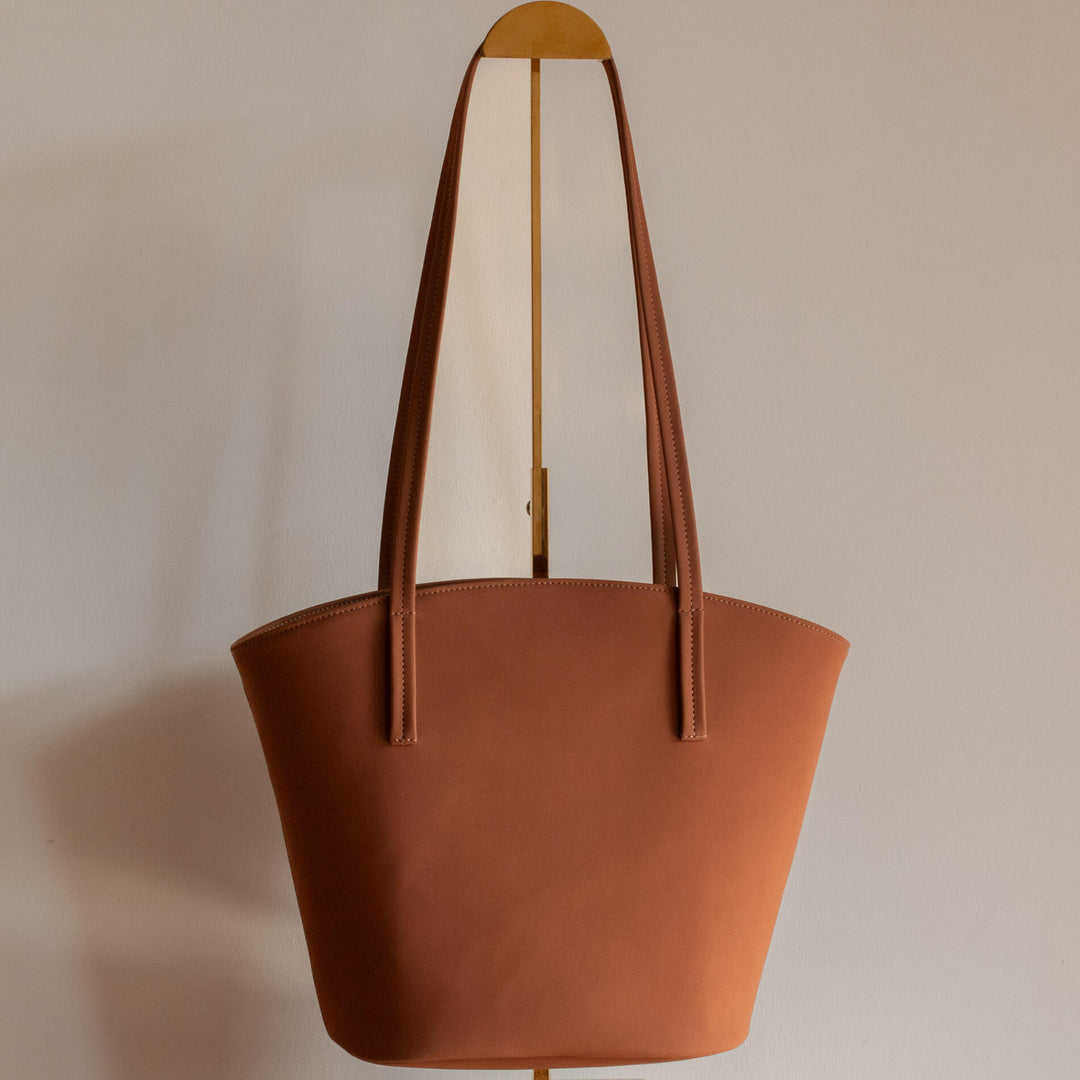 Grand sac en nubuck marron vegan