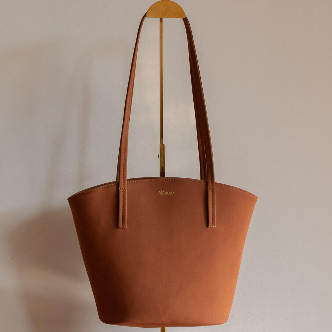 Grand sac en nubuck marron vegan