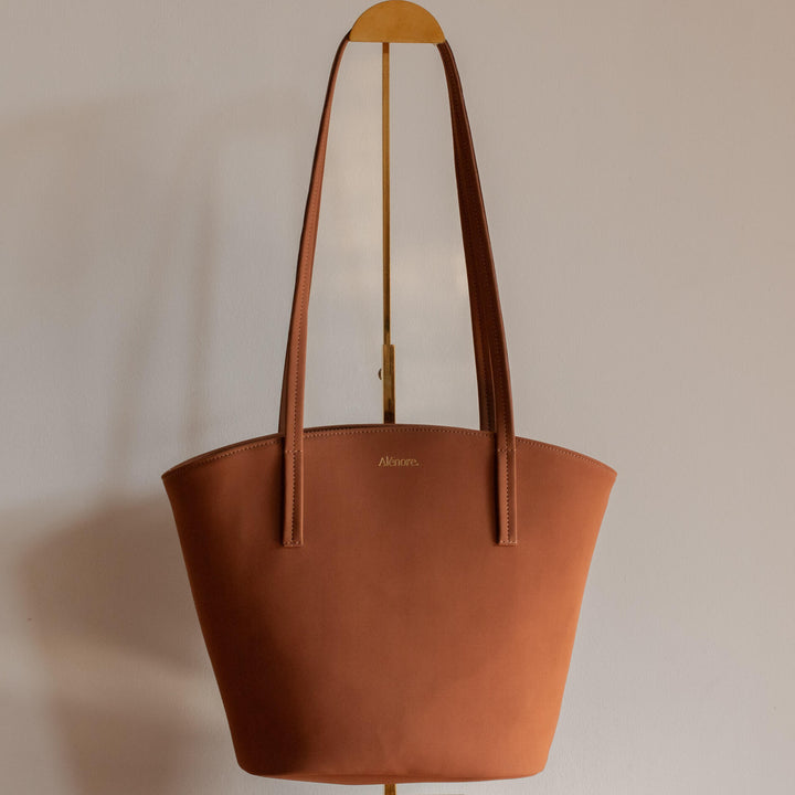 Grand sac en nubuck marron vegan