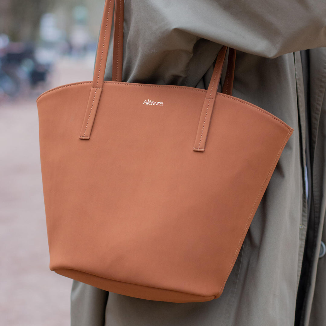 Grand sac en nubuck marron vegan