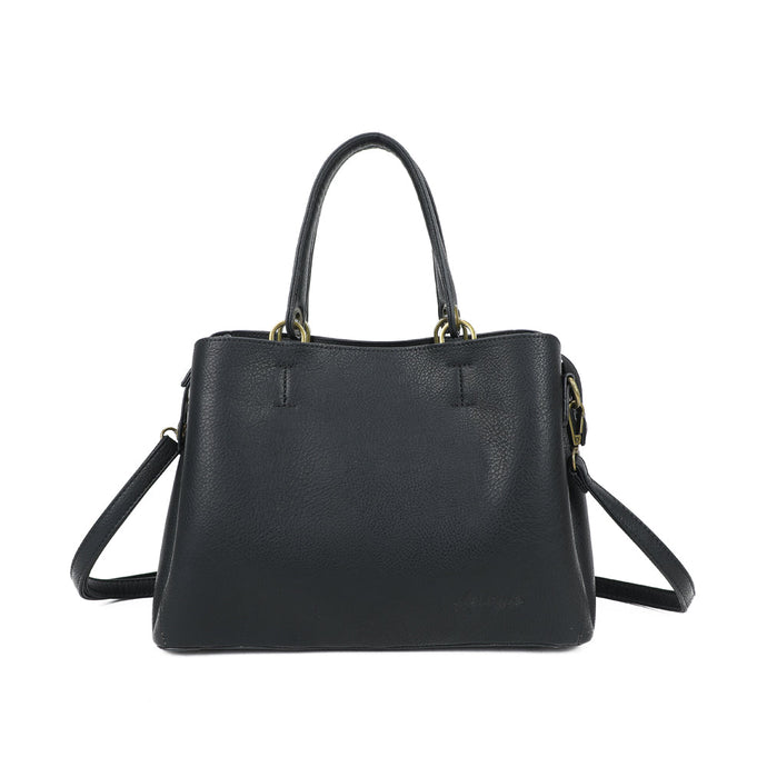 Vue de face du sac à main  noir sécurisé Arsayo