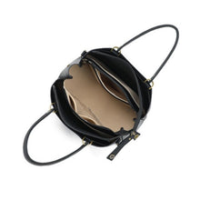 Charger l&#39;image dans la galerie, Vue de dessus avec ouverture poches et compartiments du sac à main  noir sécurisé Arsayo