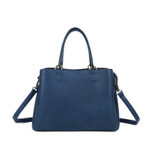 Charger l&#39;image dans la galerie, Vue de face du sac à main  bleu marine  sécurisé Arsayo Passiflore