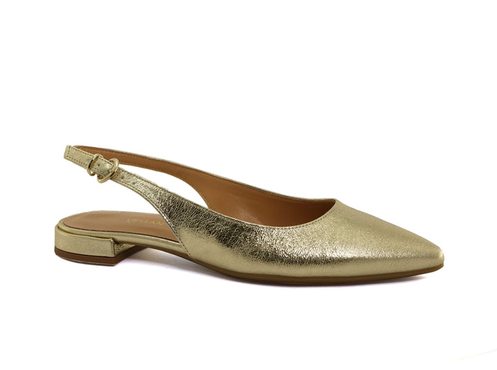 chaussures vegan type ballerines pointues dorées