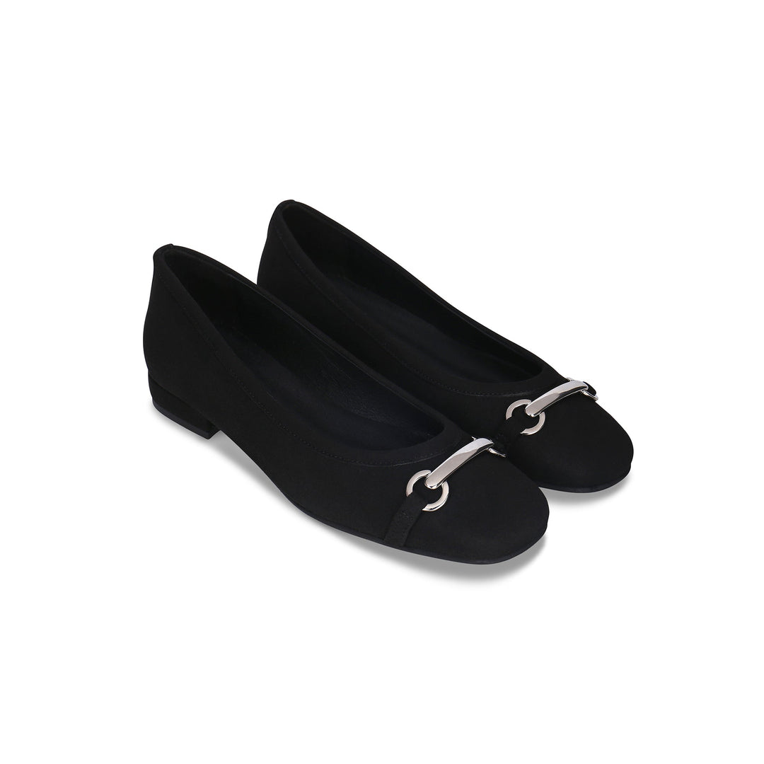 Zwarte vegan ballerina’s voor dames – elegante platte schoenen