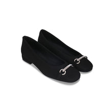 Load image into Gallery viewer, Zwarte vegan ballerina’s voor dames – elegante platte schoenen
