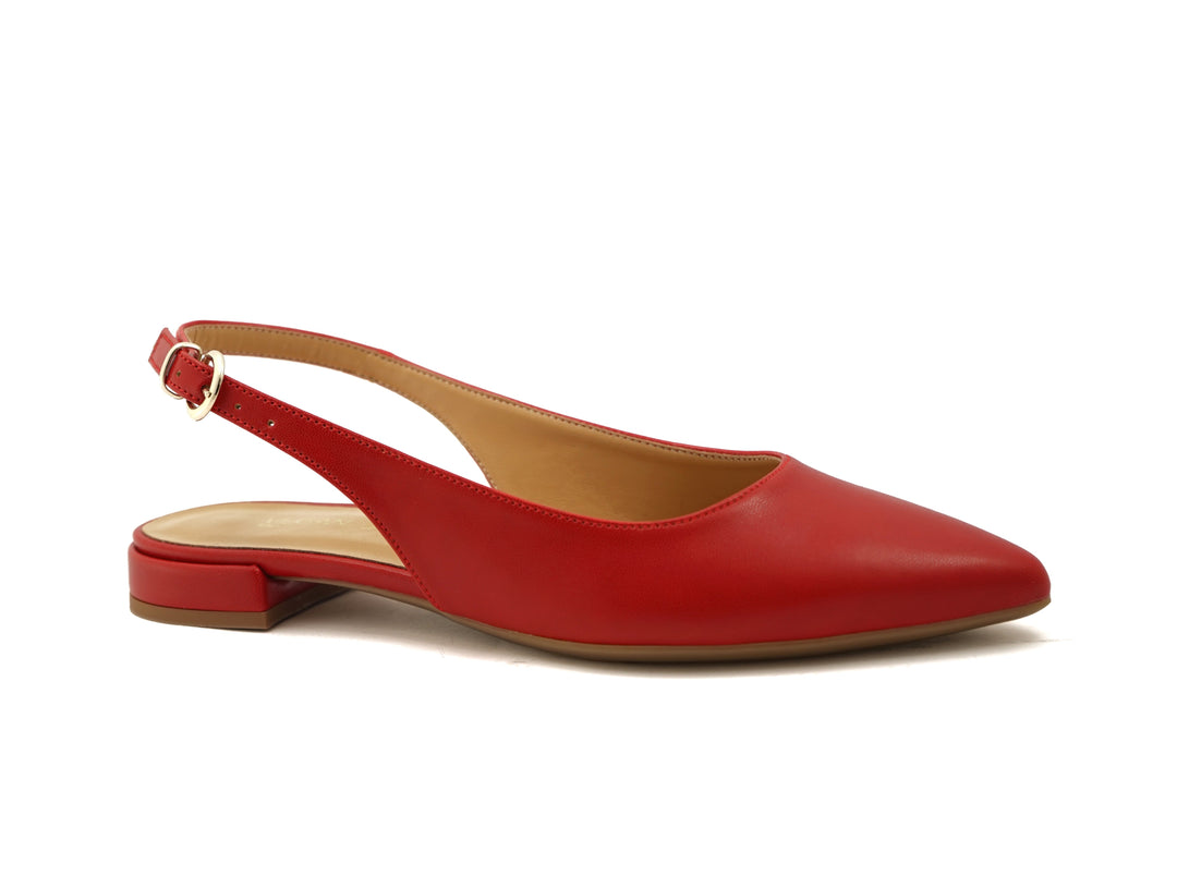ballerines rouge à bout pointue arrière ouvert