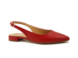 ballerines rouge à bout pointue arrière ouvert