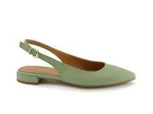 Load image into Gallery viewer, Ballerines slingback eco responsable à bout pointu couleur verte