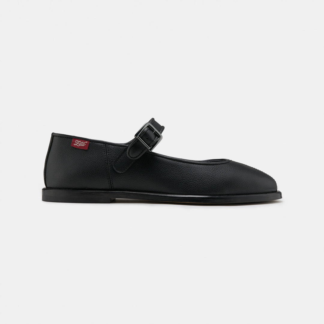 ballerines à brides vegan zeta noir eco-responsable