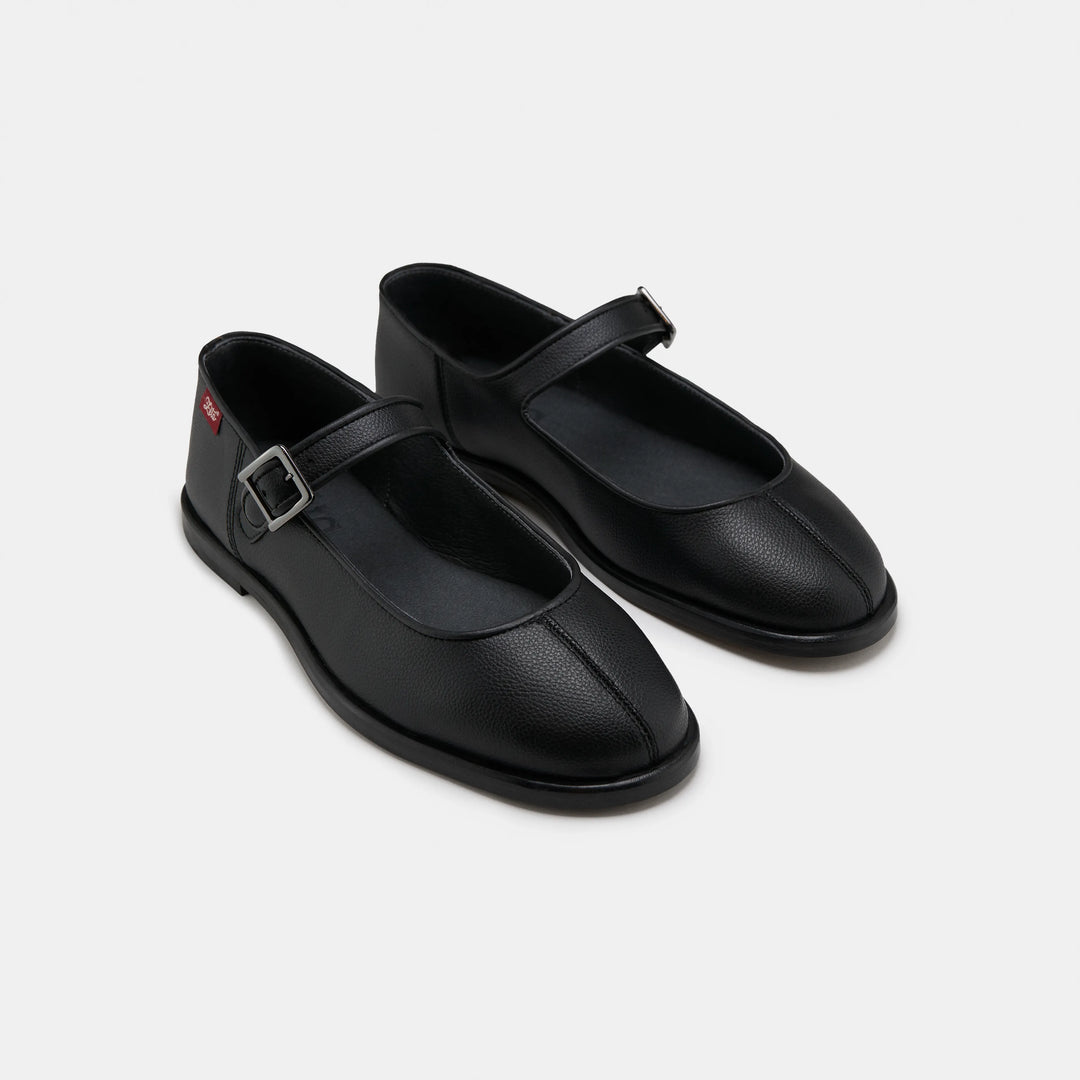 ballerines à brides noir en cuir d&
