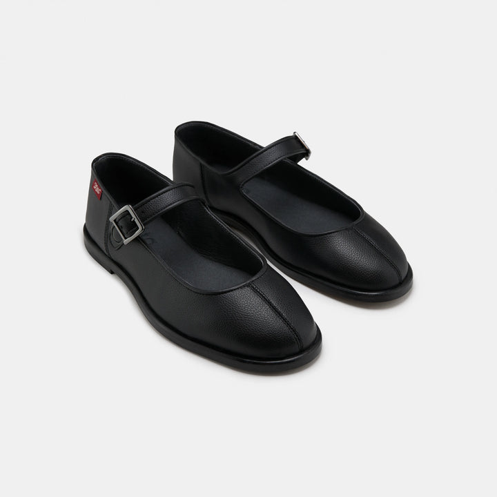 ballerines à brides noir en cuir d&