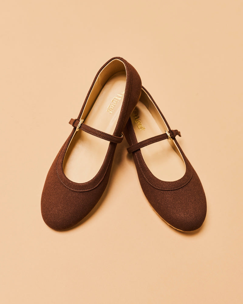 ballerines vegan marron, semelles plates