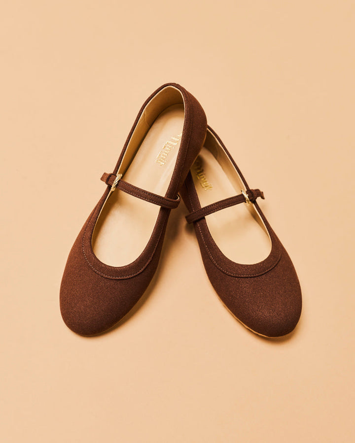 ballerines vegan marron, semelles plates