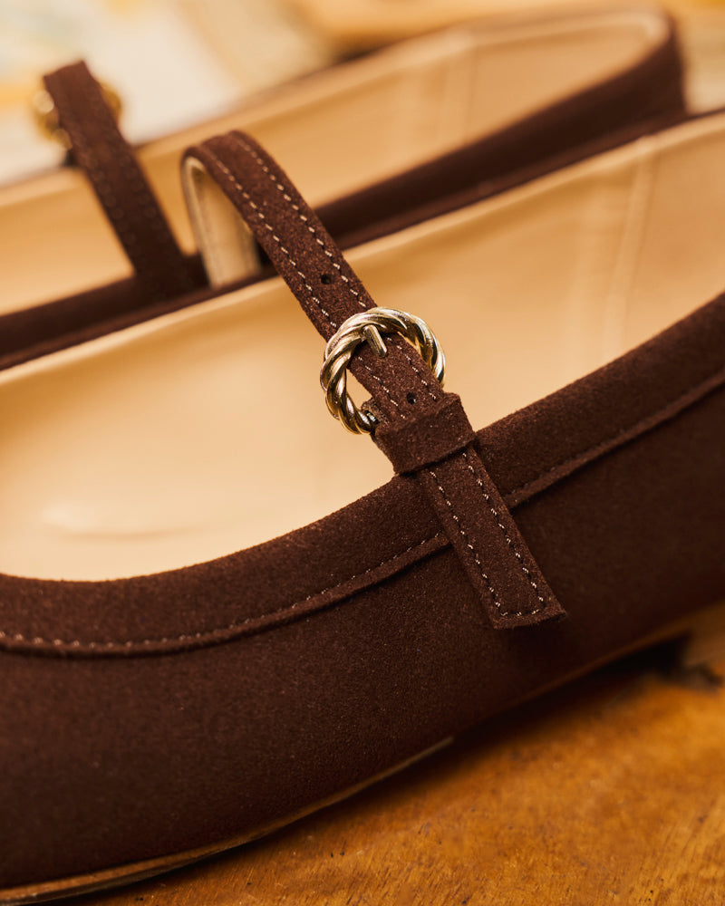 ballerines vegan marron, semelles plates