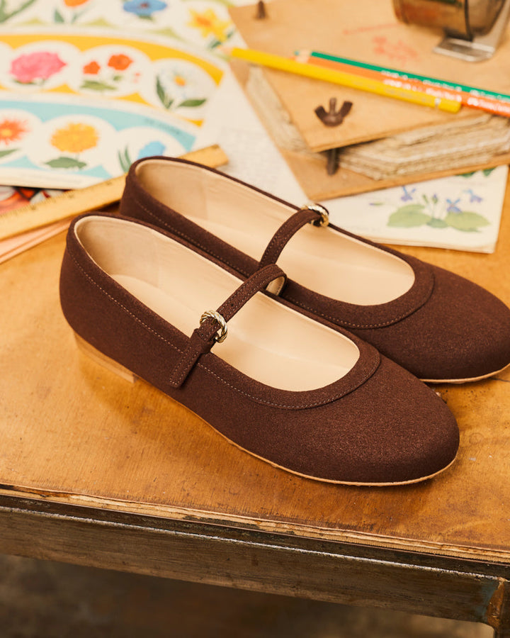 ballerines vegan marron, semelles plates