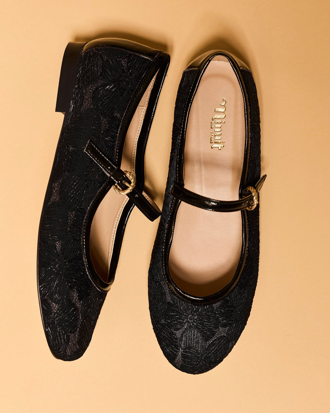 Ballerines vegan de la marque Minuit sur Terre, modèle Clara Noir