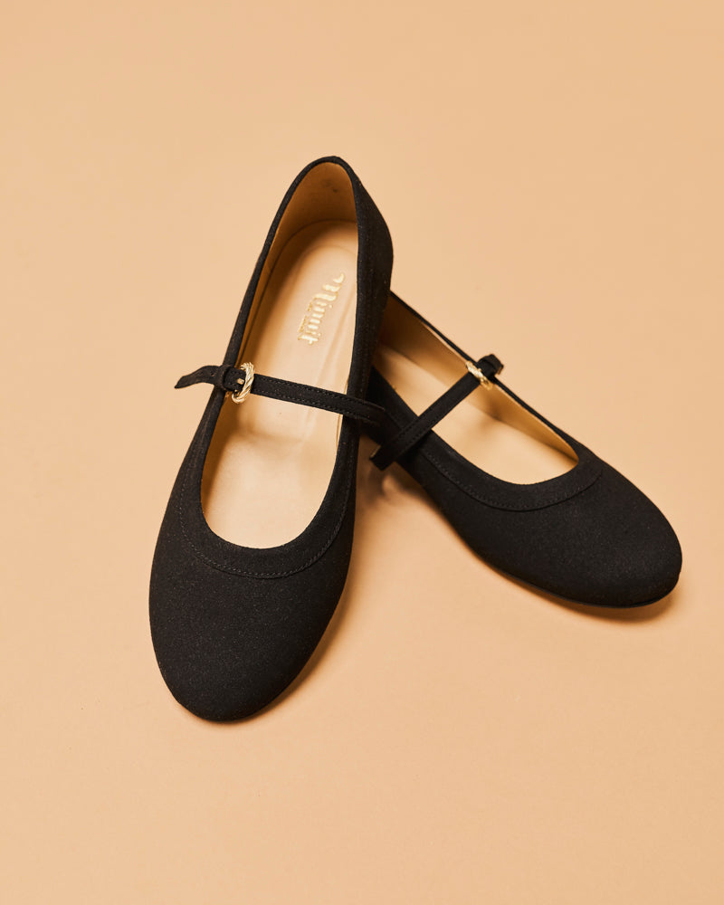 ballerines vegan noires, semelles plates