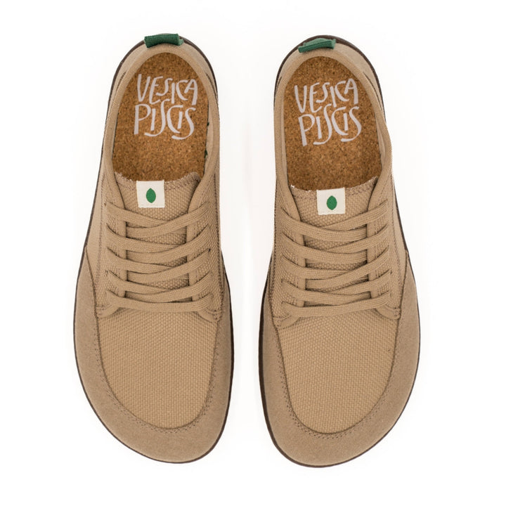 Baskets vegan Barefoot en toile recyclée beige