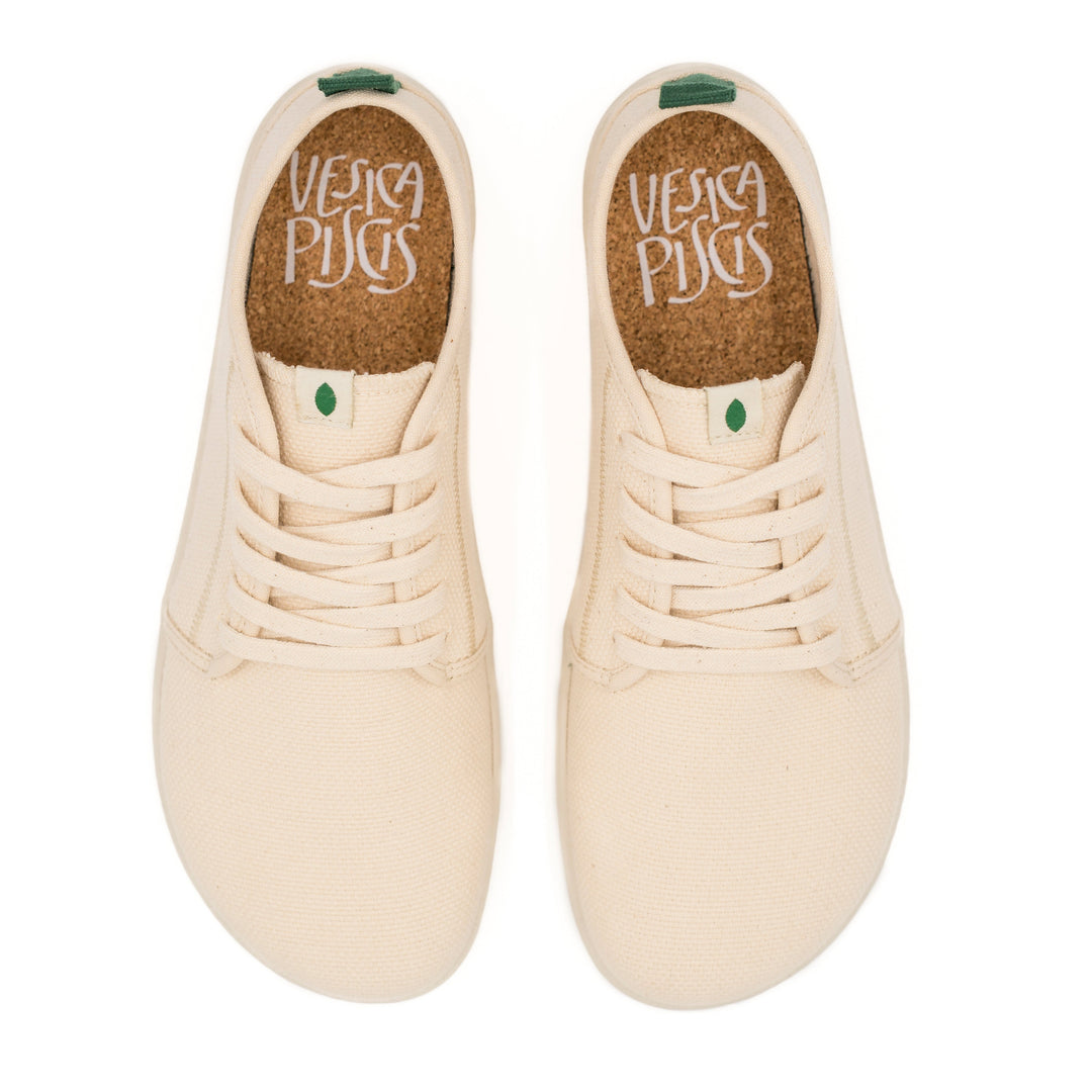 baskets blanches barefoot en toile