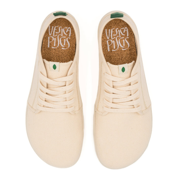 baskets blanches barefoot en toile