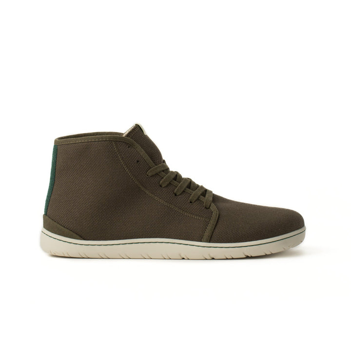 baskets barefoot montantes en toile khaki