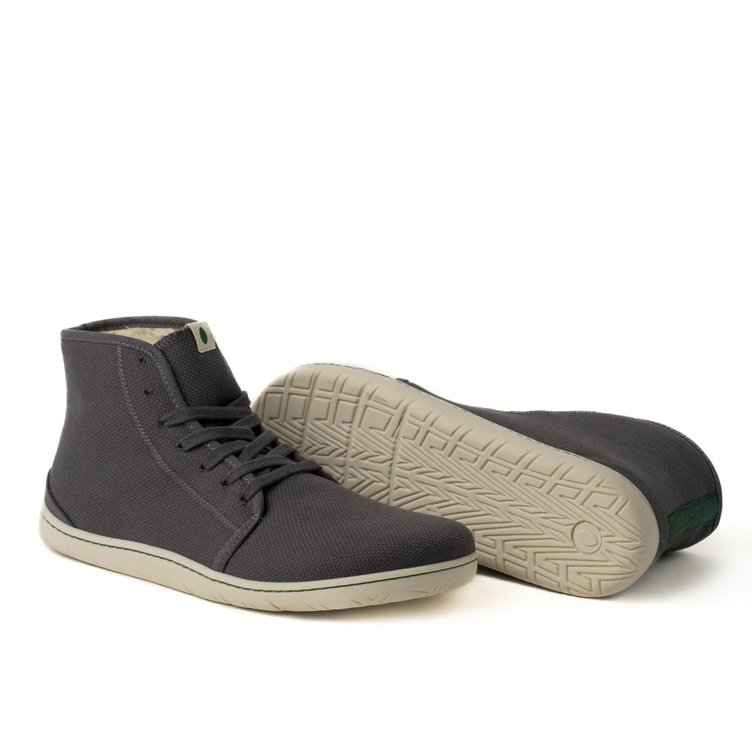 Baskets barefoot montantes en toile grise