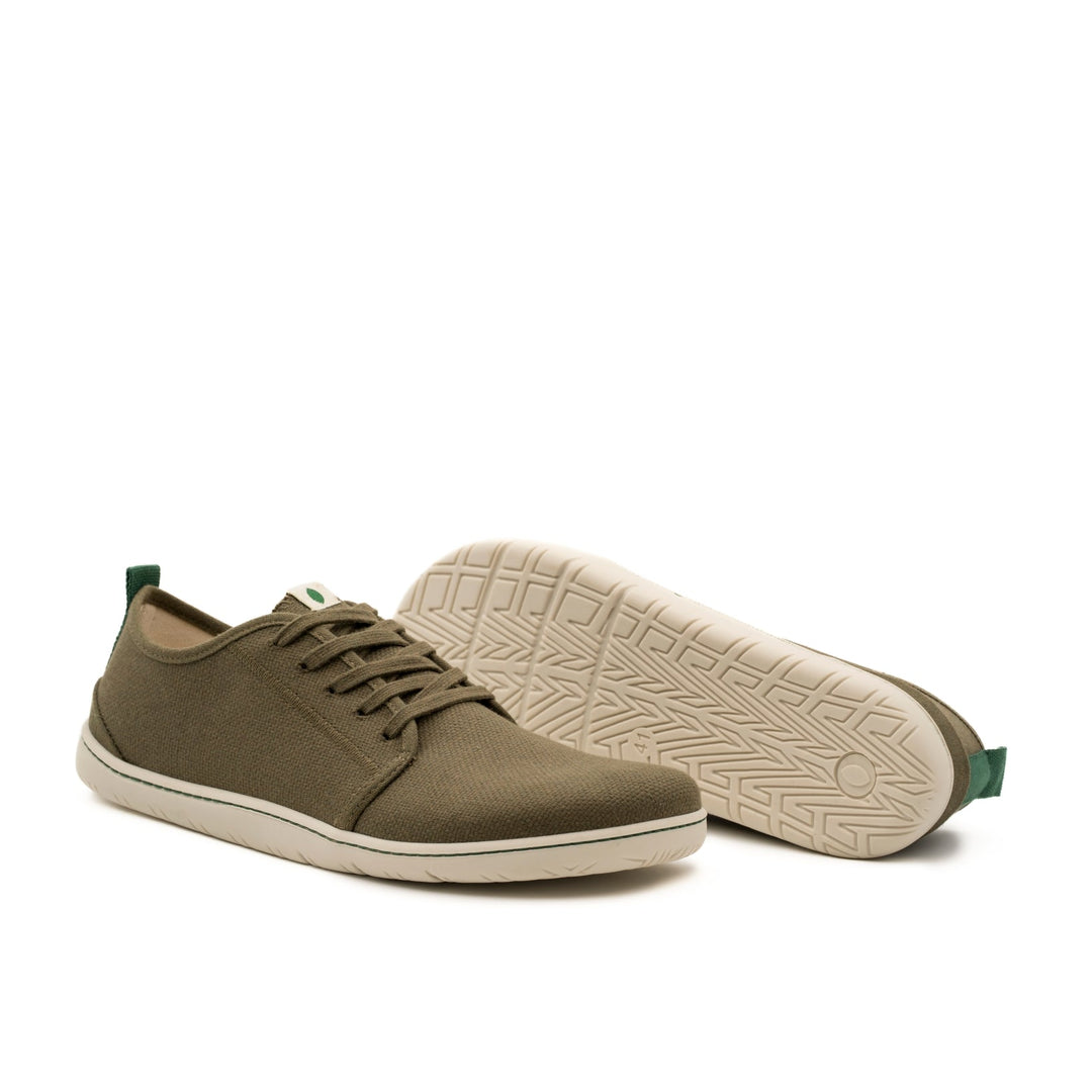 barefoot vegan en toile kaki