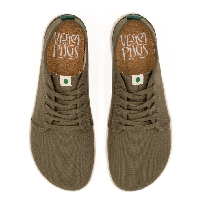 barefoot vegan en toile kaki