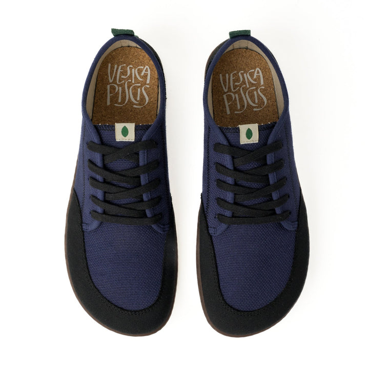 Baskets vegan Barefoot en toile bleu marine et noire