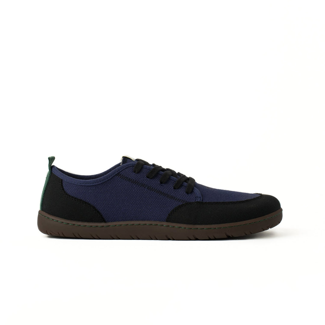 Baskets vegan Barefoot en toile bleu marine et noire