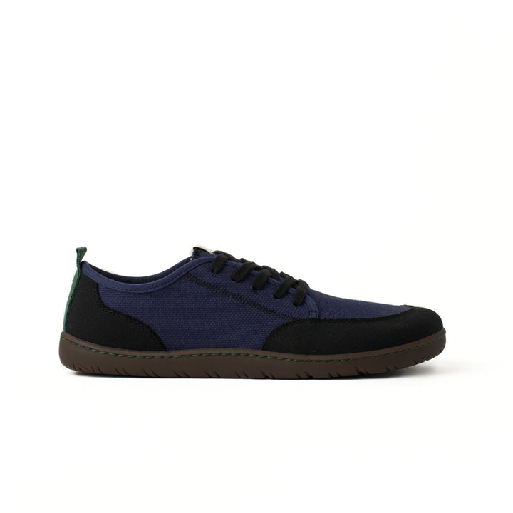 Baskets vegan Barefoot en toile bleu marine et noire