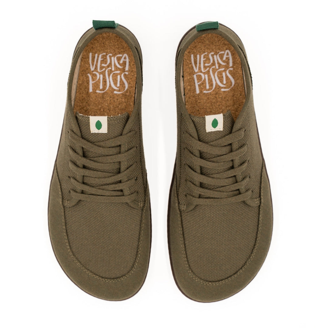 Baskets vegan Barefoot en toile khaki