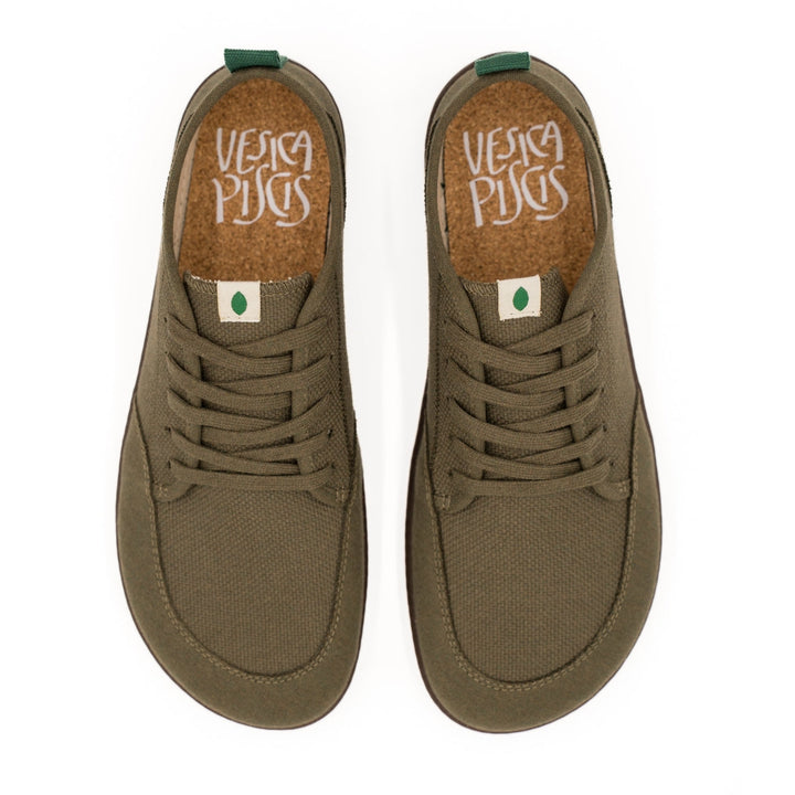 Baskets vegan Barefoot en toile khaki