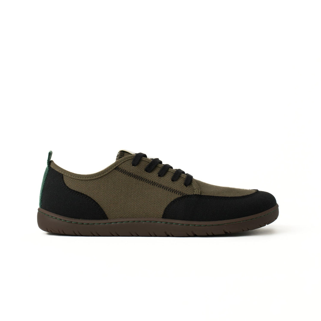 Baskets vegan Barefoot khaki et noire