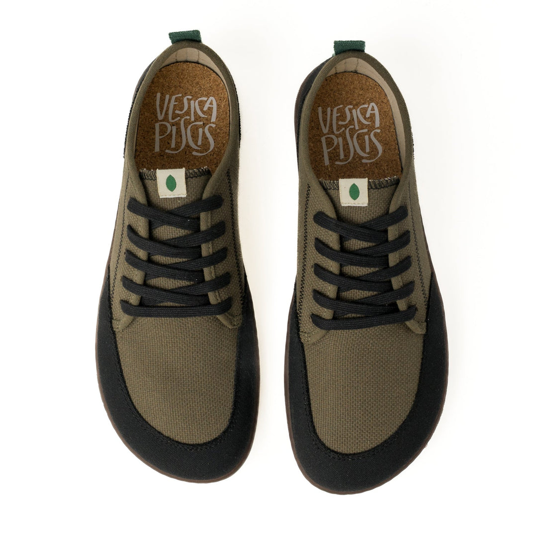 Baskets vegan Barefoot khaki et noire