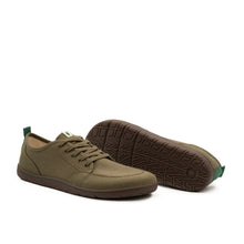 Load image into Gallery viewer, Baskets vegan Barefoot en toile khaki