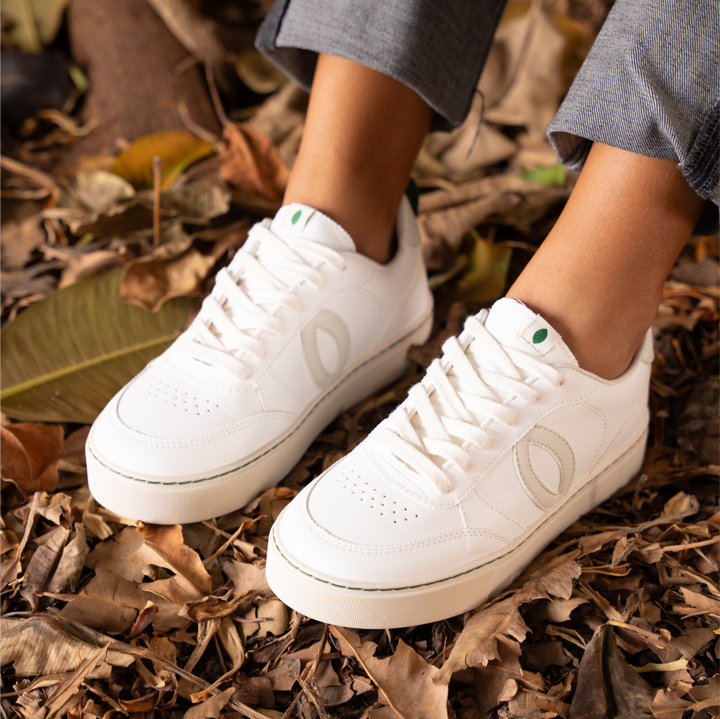 baskets en cuir vegan blanche