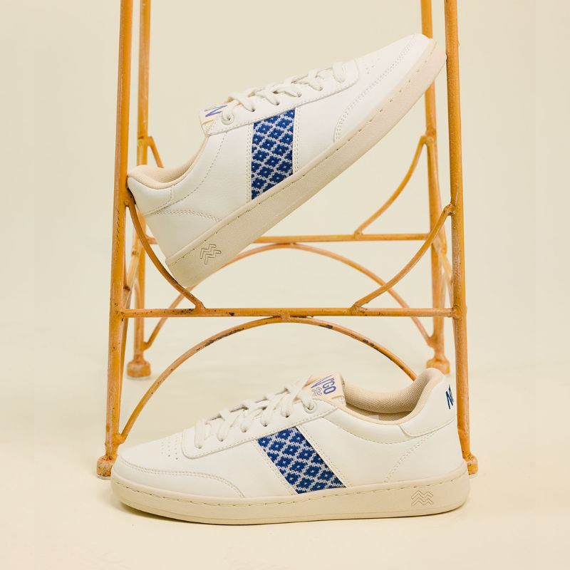 baskets vegan avec  tissage ethnique marque N'GO