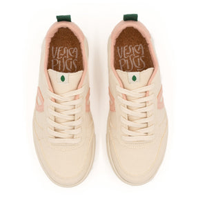 baskets vegan blanche et rose