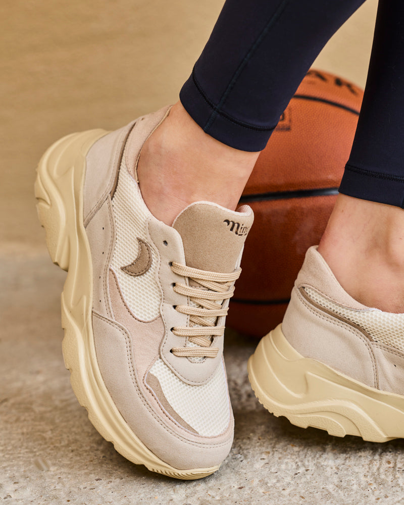 baskets vegan au design rétro running avec semelles épaisses chunky