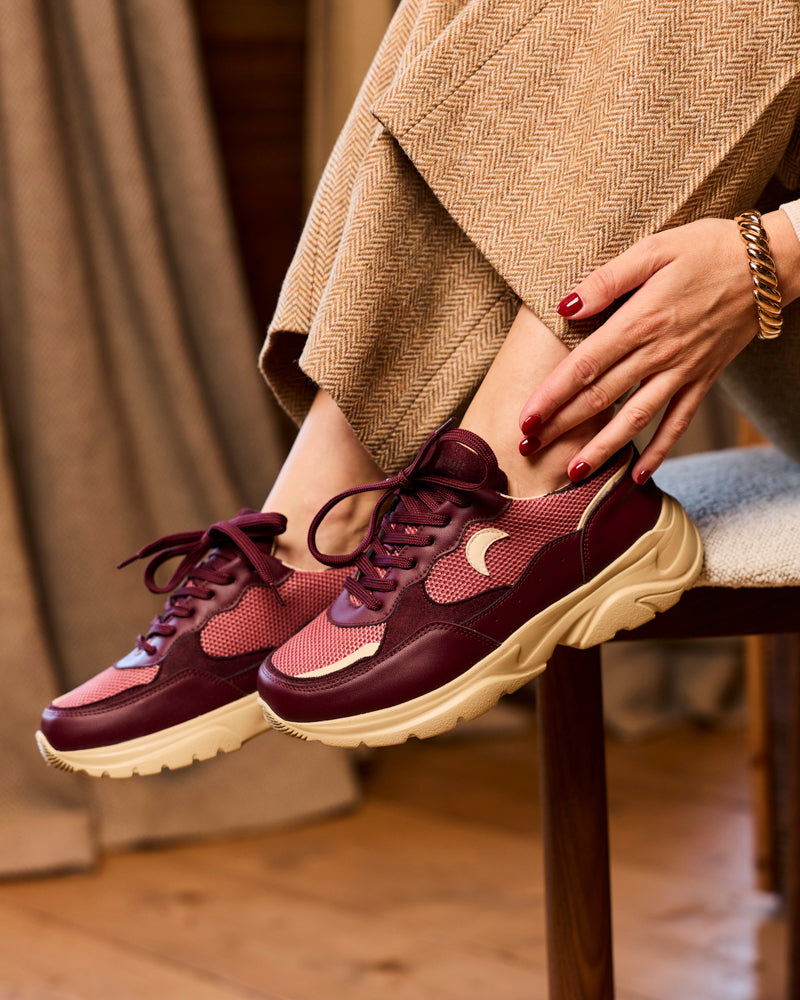baskets vegan au design rétro running avec semelles épaisses chunky