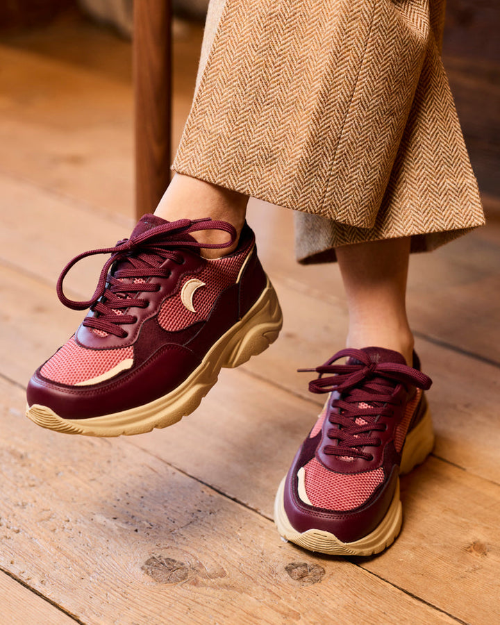 baskets vegan au design rétro running avec semelles épaisses chunky