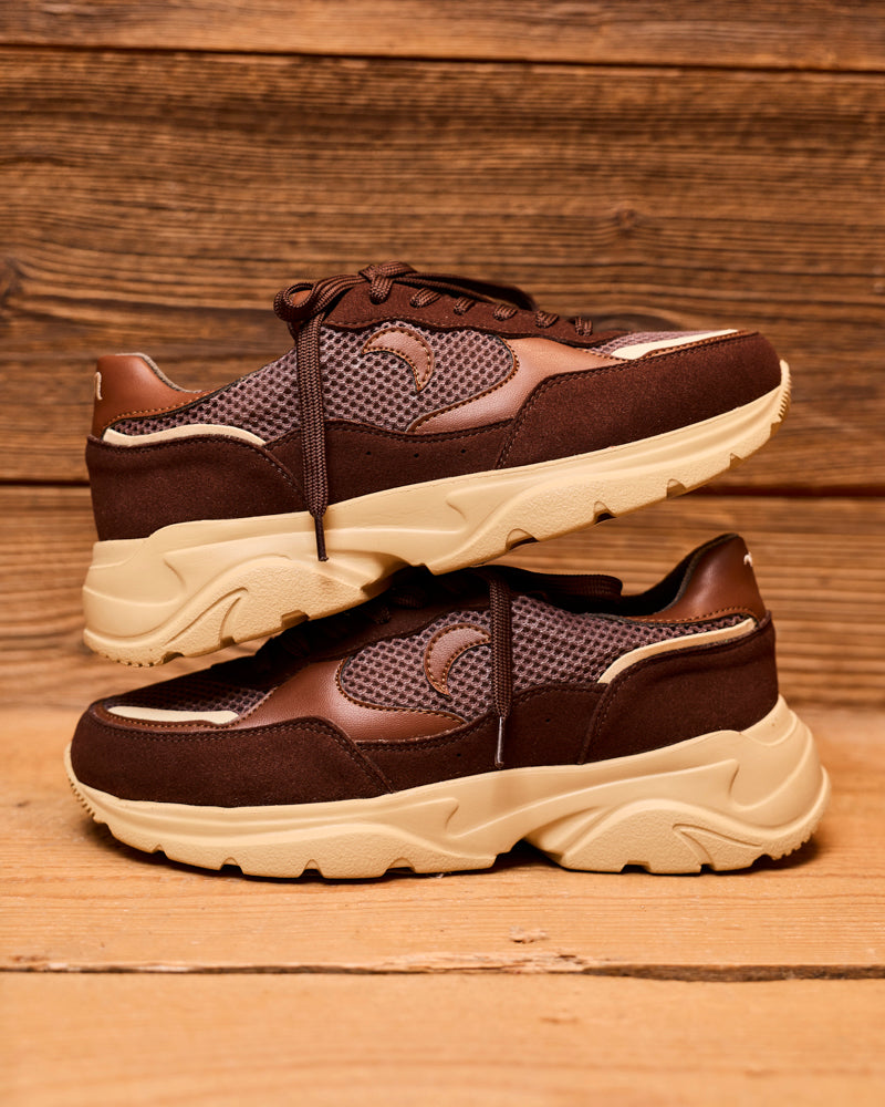 baskets vegan au design rétro running avec semelles épaisses chunky