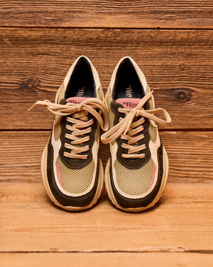 baskets vegan au design rétro running avec semelles épaisses chunky